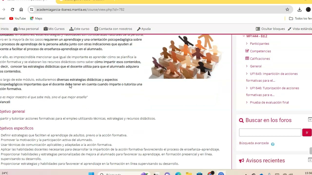 Tutorial de la plataforma Docencia para la formación