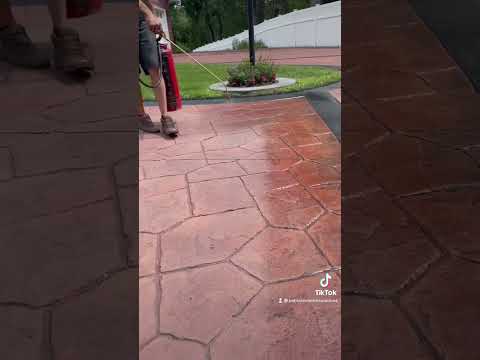 Wet look DecoCrete D1 sealer on stamped concrete