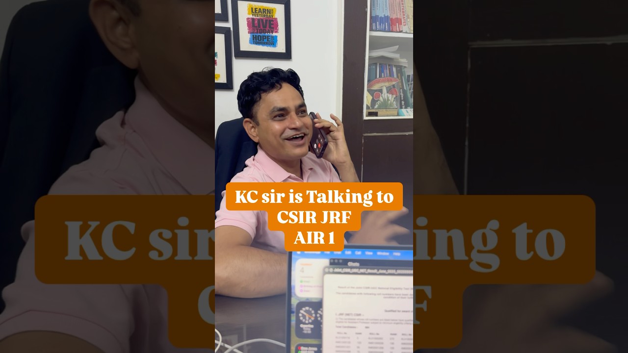CSIR NET JRF June 2025: KC Sir phone call with AIR 1! 🏆 टॉप Rank! 🧬 #IFASOnline