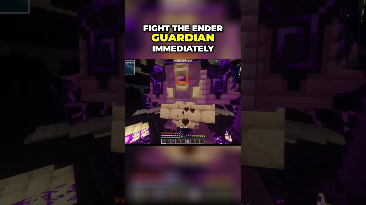 Minecraft Epic Ender Guardian Battle in Ruined Citadel