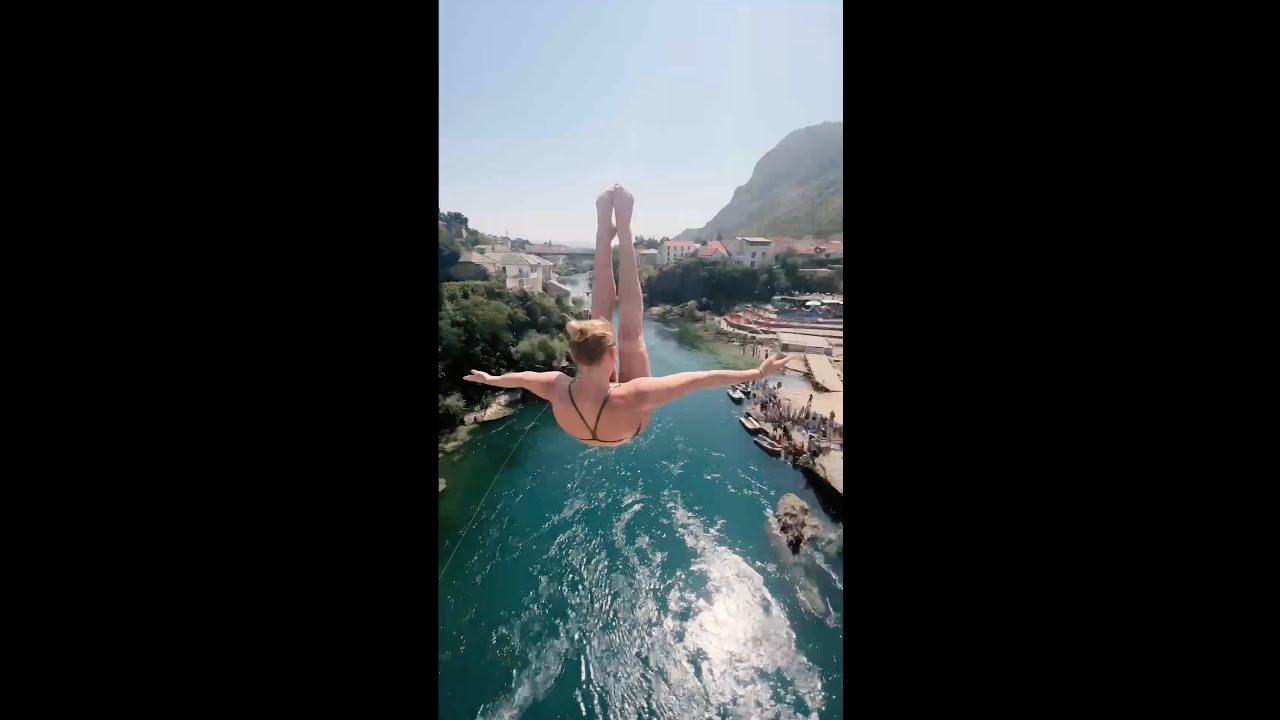Molly Carlson's First Dive off Mostar Bridge 🌉