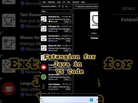 Extension for Java in VS Code #ytshorts #java #vscode #viral #shortsfeed #trending