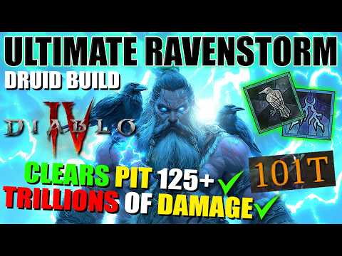 Diablo 4 - ULTIMATE Ravenstorm v2.0 Druid Build (VERY STRONG S TIER) 3x MORE DAMAGE Pit 125 CLEARED