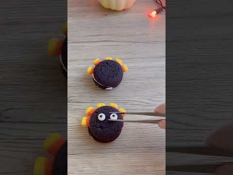 Easy Chocolate Fudge Turkey made of Oreo Cakester and Candy Corn