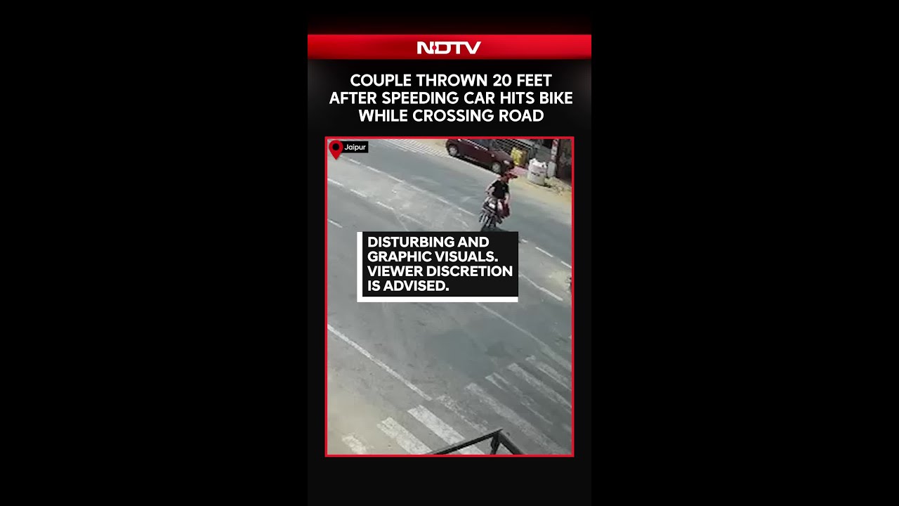 Jaipur: Speeding Car Hits Bike, Couple Thrown 20 Feet in Shocking Crash