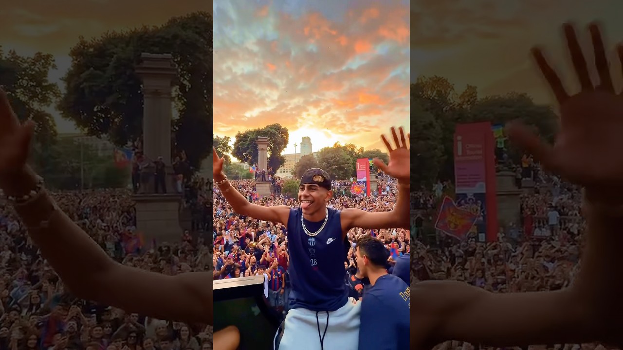 Lamine Yamal Celebrates with Fans 🎉