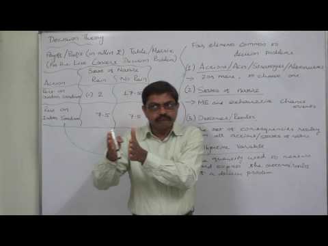 Decision Theory - 1 Elements of common Decision Problems