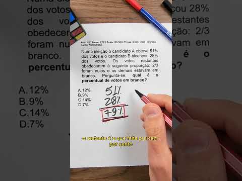 Porcentagem em concursos!! #Matemática #enem #porcentagem #concursos