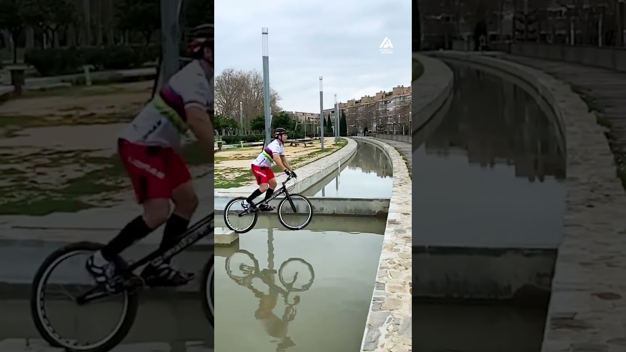 Bicyclist Jumps Over Water | People Are Awesome 🚴‍♂️