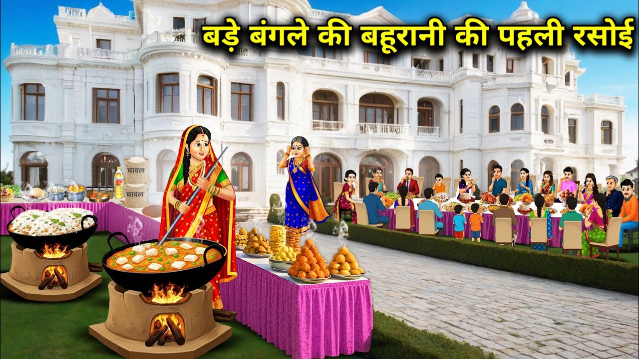 बड़े बंगले की बहुरानी की पहली रसोई | The first kitchen of the daughter-in-law of | Cartoon Video