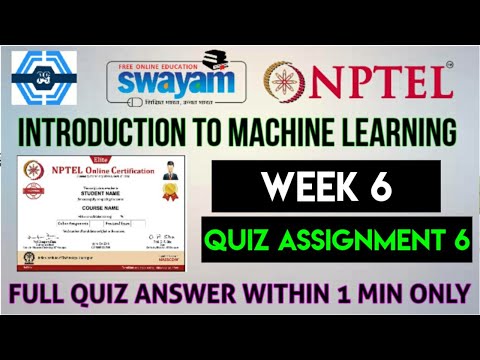 Introduction To Machine Learning - IITM | Week 6 Answers 2021 | NPTEL ||