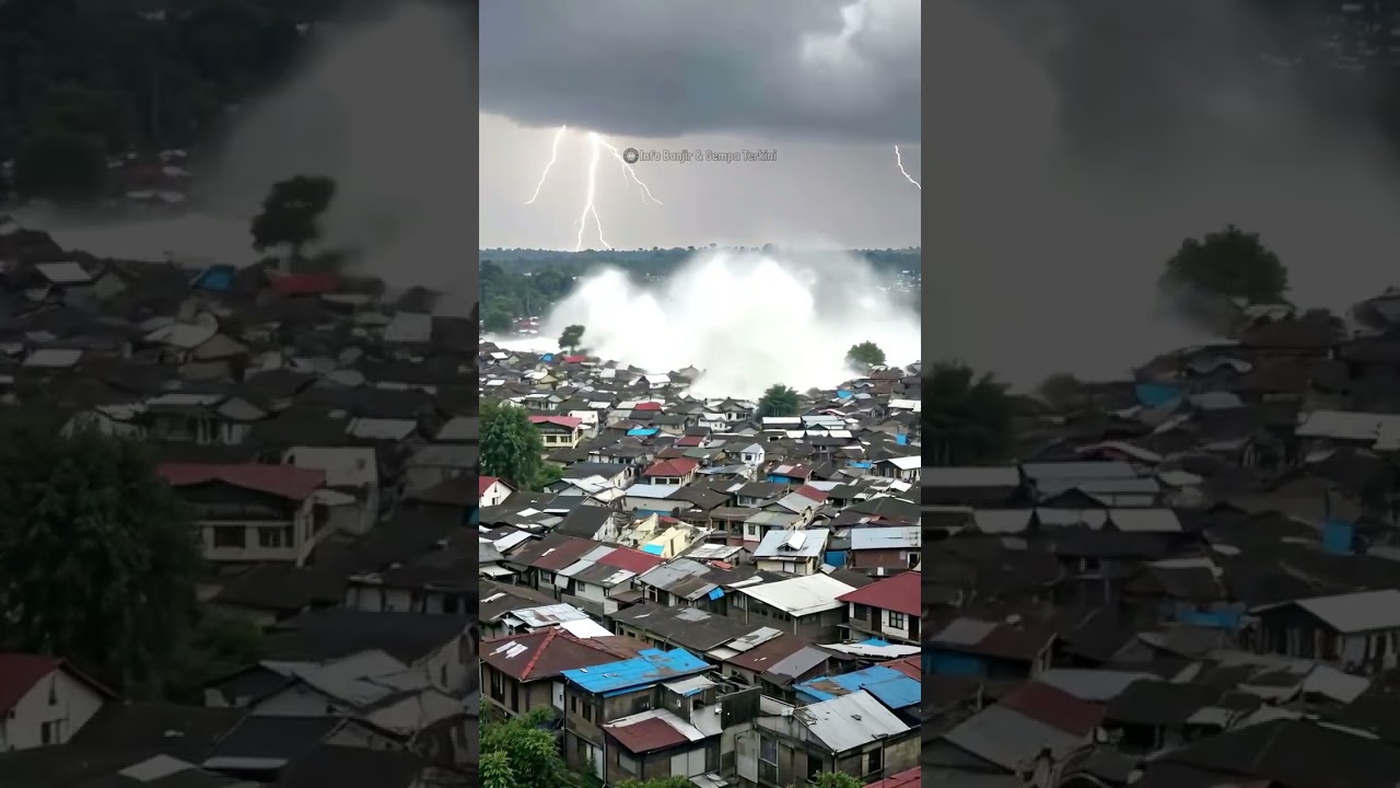Gempa Keras Disusul Banjir Bandang! Ratusan Rumah Rata Tanah 🌊 #Viral #Shorts