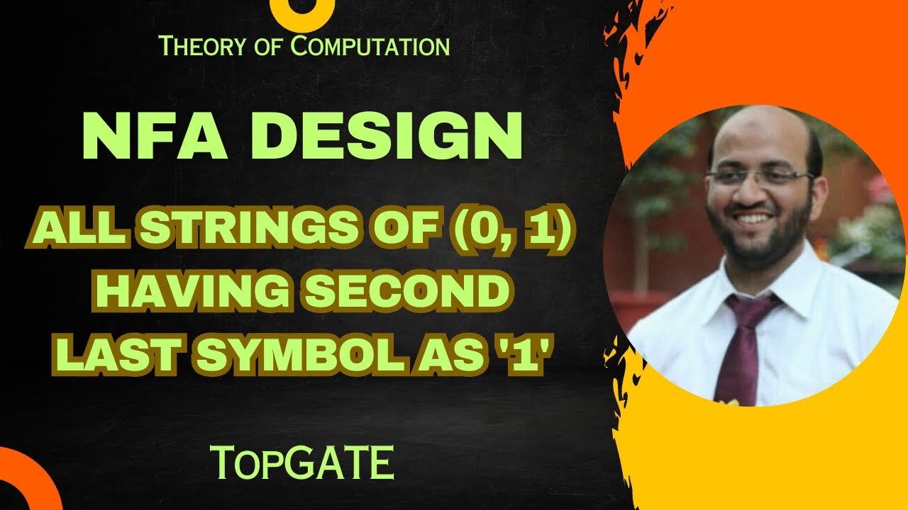 NFA Design: All Binary Strings with '1' as Second Last Symbol | Automata Theory Tutorial