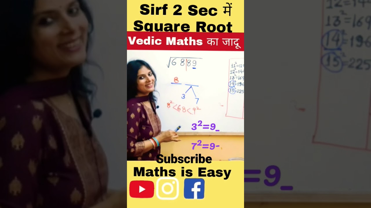Fastest Method to Find Square Roots with Vedic Maths 🔢