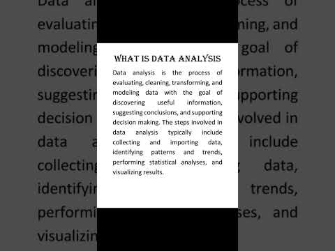 What is data analysis #data #dataanalysis