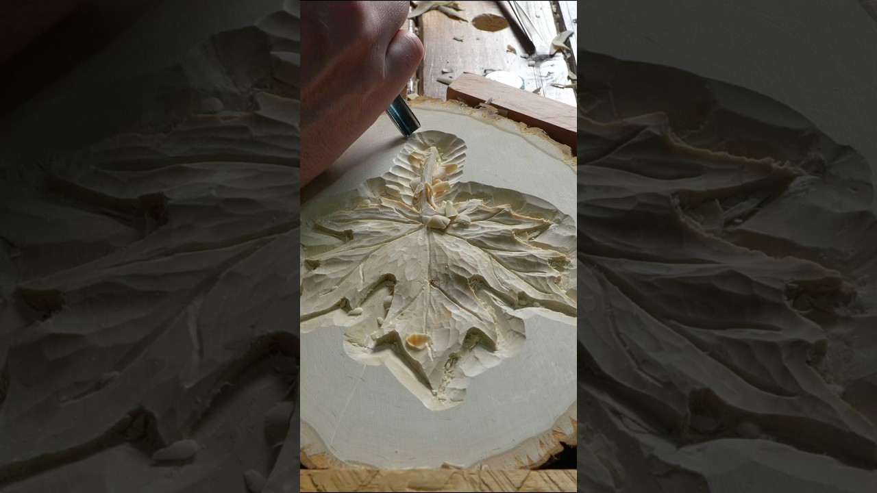 Handmade Maple Leaf Woodcarving 🍁