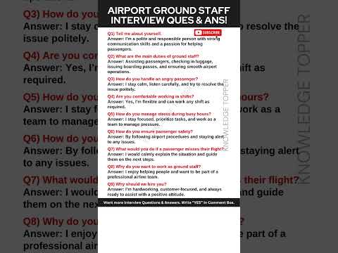 Airport Ground Staff Job Interview Questions and Answers | Ground Staff Interview Question Answers
