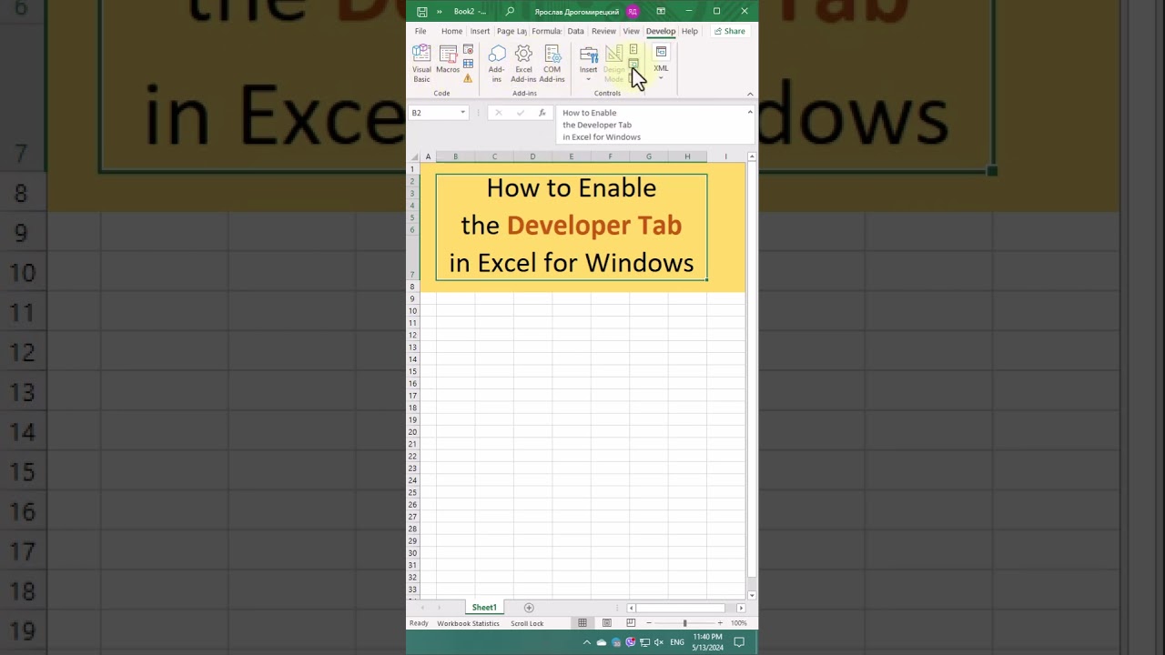 How to Enable the Developer Tab in Excel for Windows