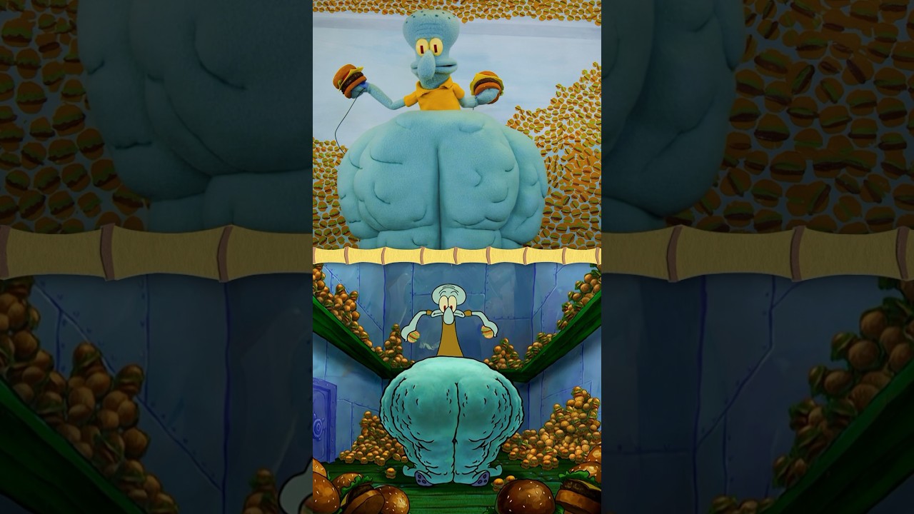 Squidward's Puppets & Krabby Patties 🍔 | SpongeBob #Shorts