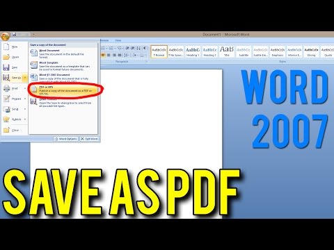 How to Save a Word document As PDF in Microsoft Word 2007? (DOC to PDF)