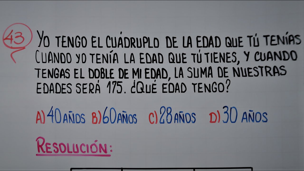 EDADES | Razonamiento Matemático