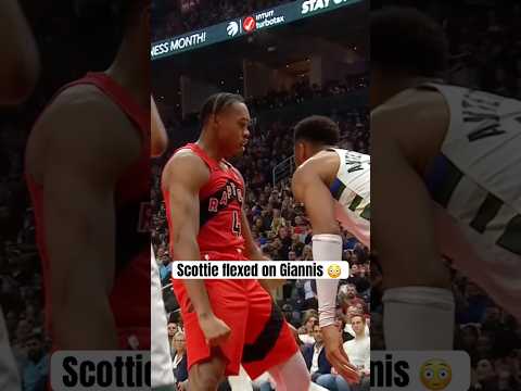 Scottie Barnes staredown & flex on Giannis ๐ช