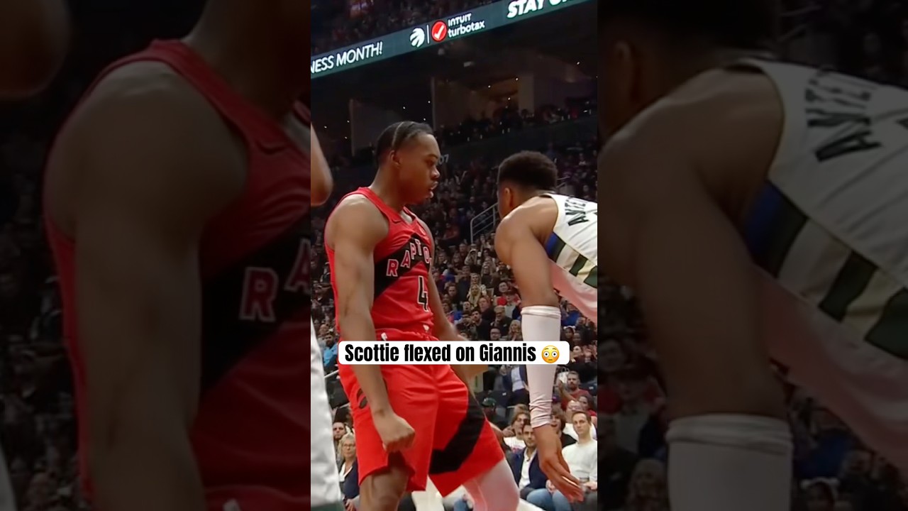 Scottie Barnes Sends Message with Intense Stare and Flex Against Giannis π₯