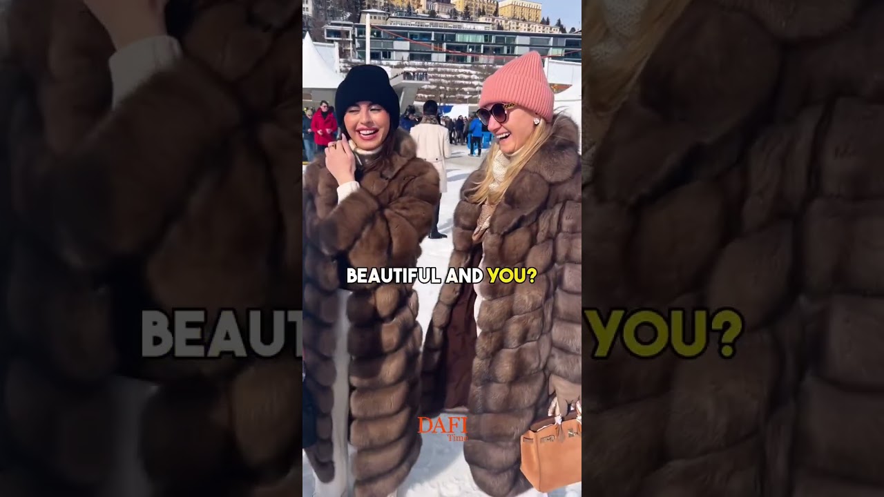 FUR INTERVIEW IN ST. MORITZ: MOM AND DAUGHTER IN SABLE FUR COATS