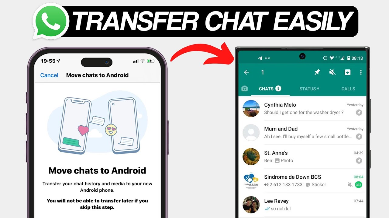 Transfer WhatsApp Chats iPhone to Android 📱