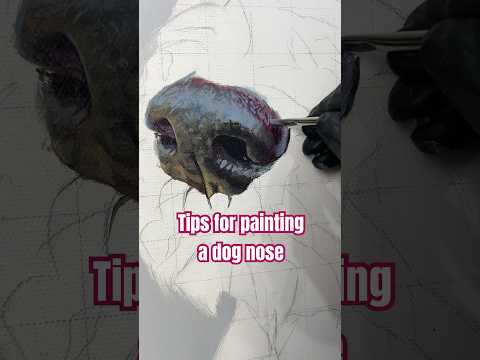 How to paint a dogs nose 🐶 #petportrait #petportraitartist #dogpainting #artist #dog #art #arttips