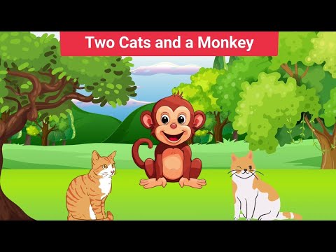 Two cats and a monkey story | Bedtime story for kids in English | Kids story