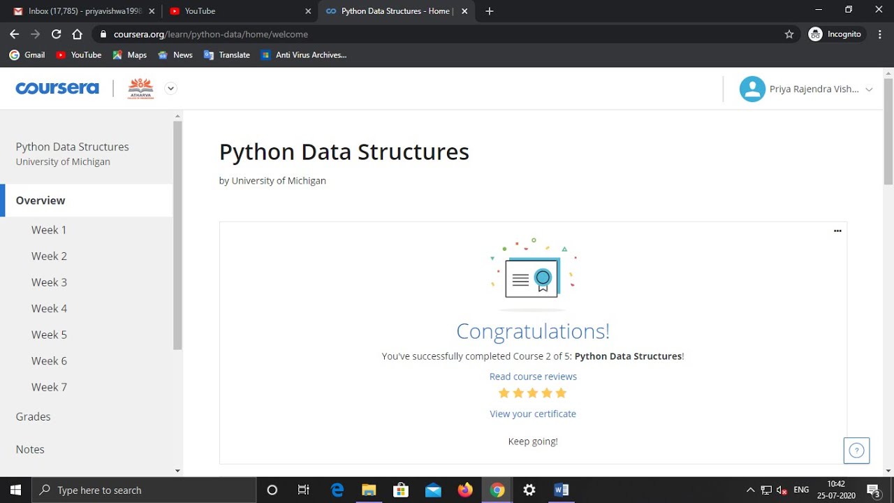 Python Data Structures Week 3 Quiz Answers | Coursera Tutorial π