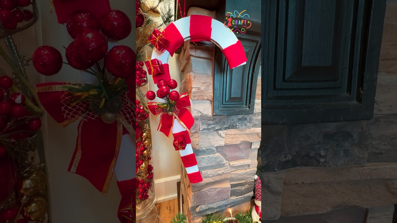 DIY Hanging Candy Cane Decoration 🎄