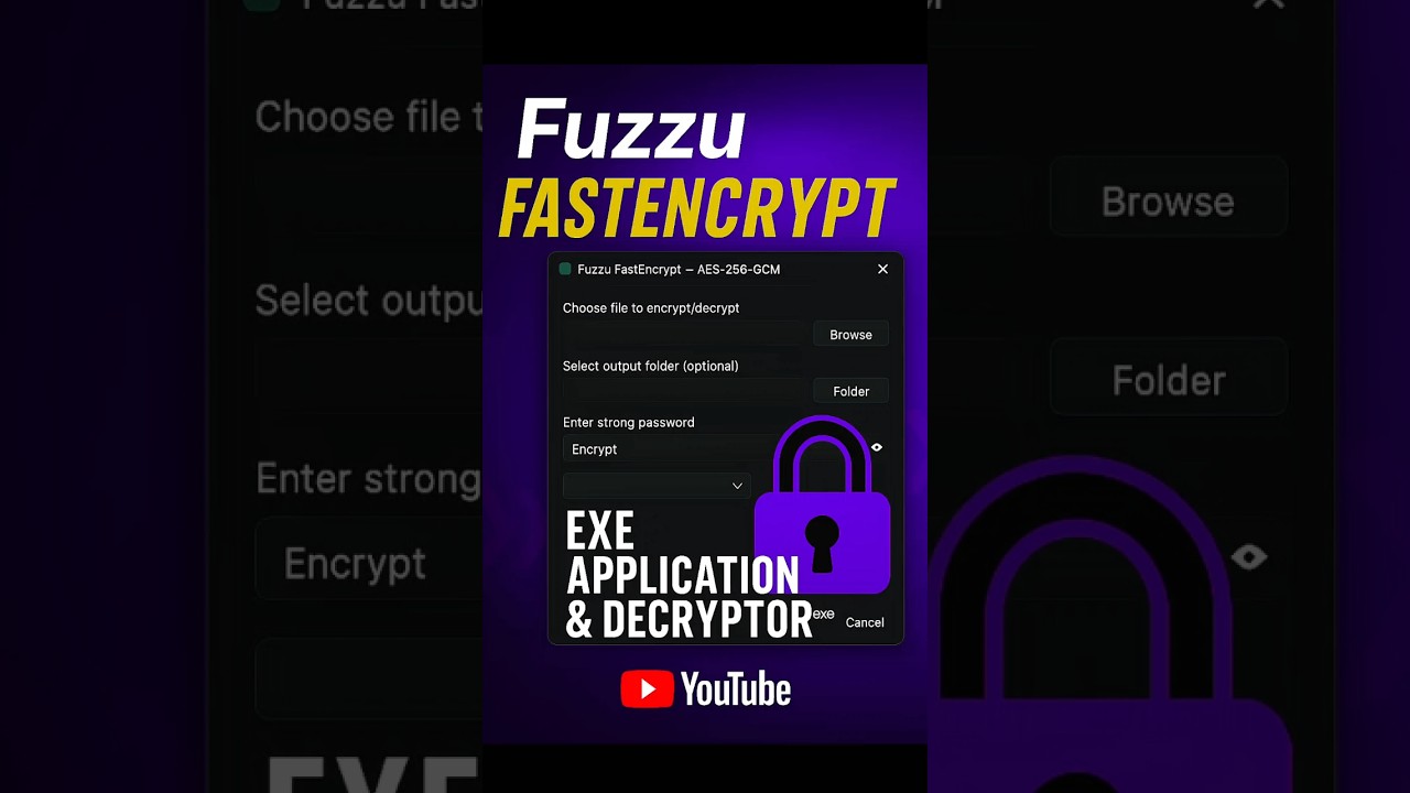 Secure Your Files Instantly with Fuzzu FastEncrypt 🔒 | Fast AES-256-GCM Encryption & Decryption