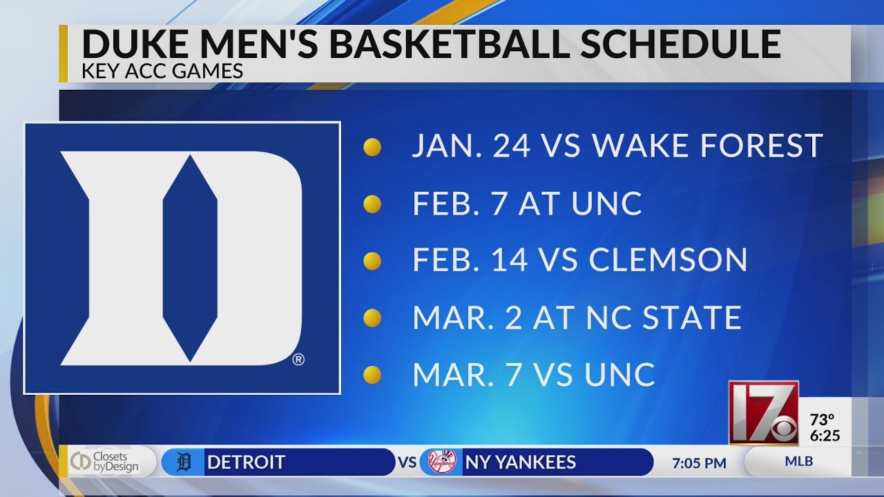 Duke Men’s Basketball ACC Schedule Announced 🏀
