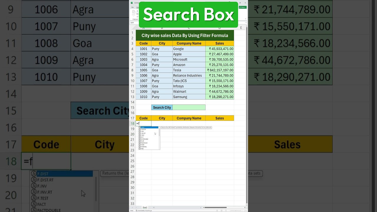 Quick Data Search in Excel with Custom Box π