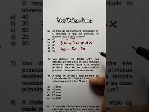 Problema de Matemática para Concursos | Prof Robson Liers
