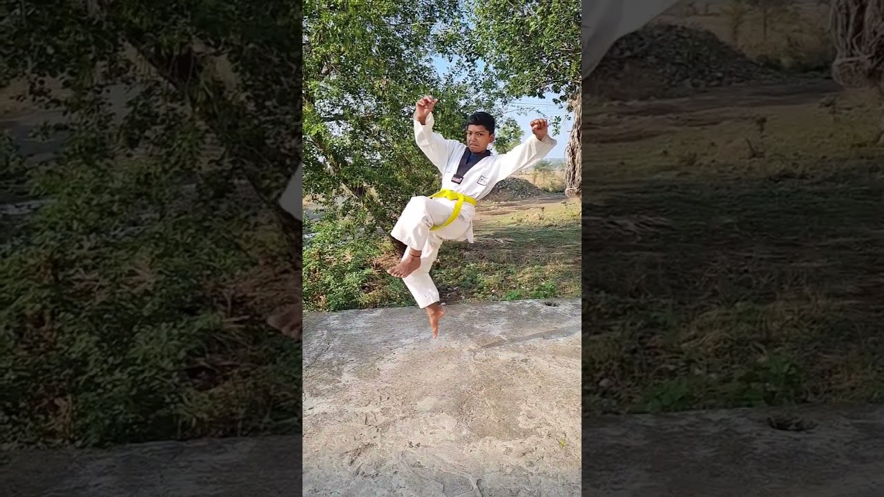 Jump Spin Kick..π₯π₯#attack #action #active #boy #kick #karnataka