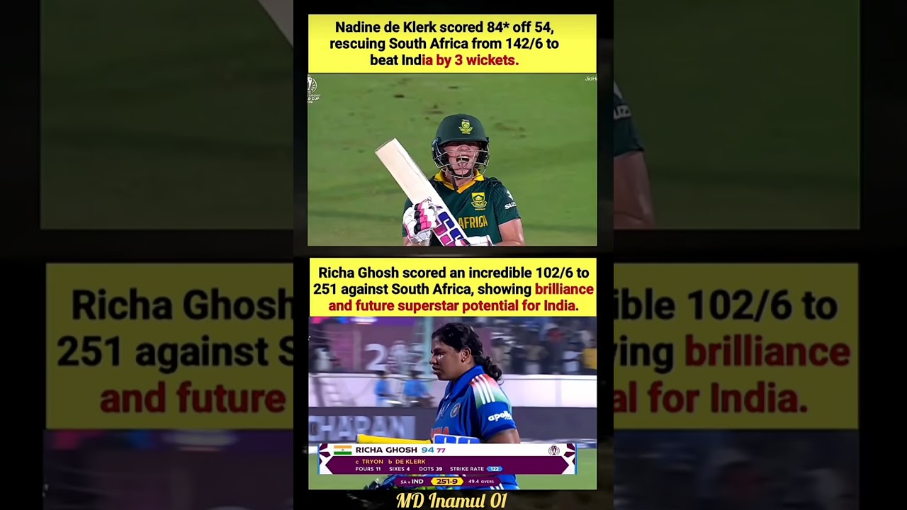 Nadine de Klerk's Heroic 84 Runs Lead South Africa to Victory Against India 🏏