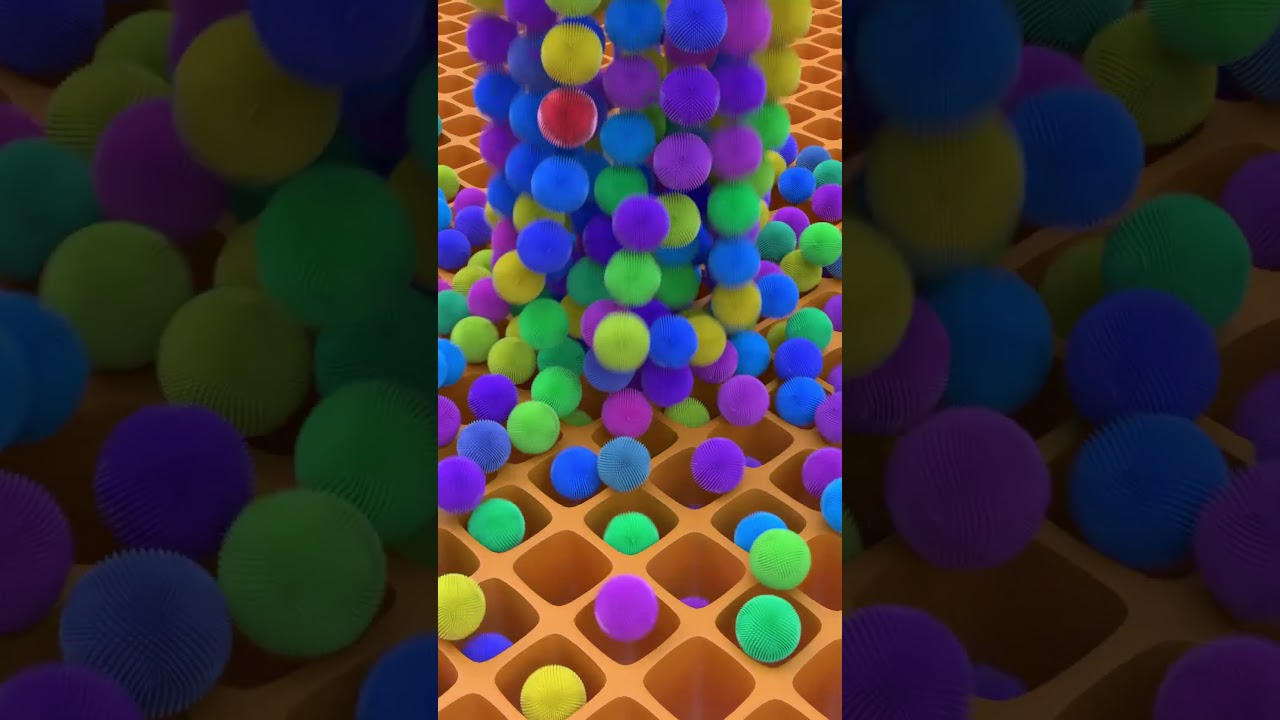 Grid Spike Balls Drop | Satisfying 3D Animation 🎮