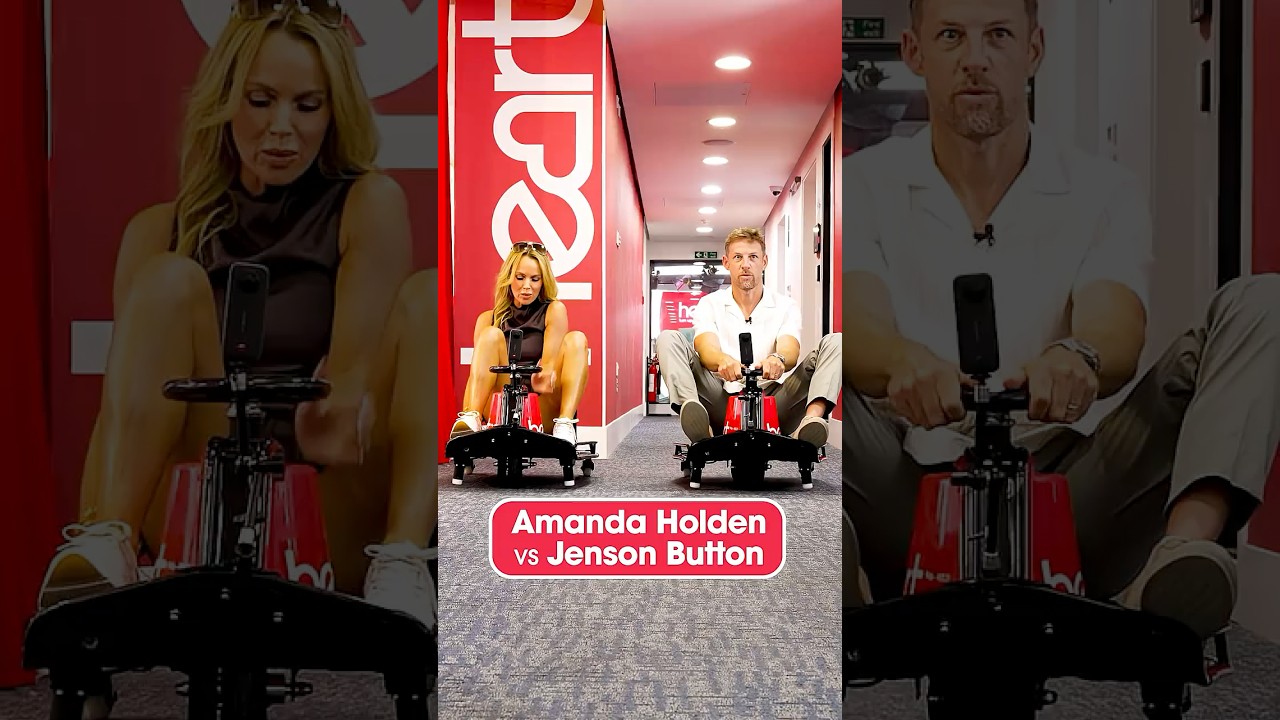 F1 Champion Jenson Button Competes with Amanda Holden on Mini Go Karts ποΈ