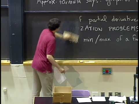 Lec 9: Max-min problems; least squares | MIT 18.02 Multivariable Calculus, Fall 2007