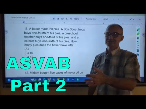 ASVAB Arithmetic Reasoning Practice Test Problems #11-18, Part 2