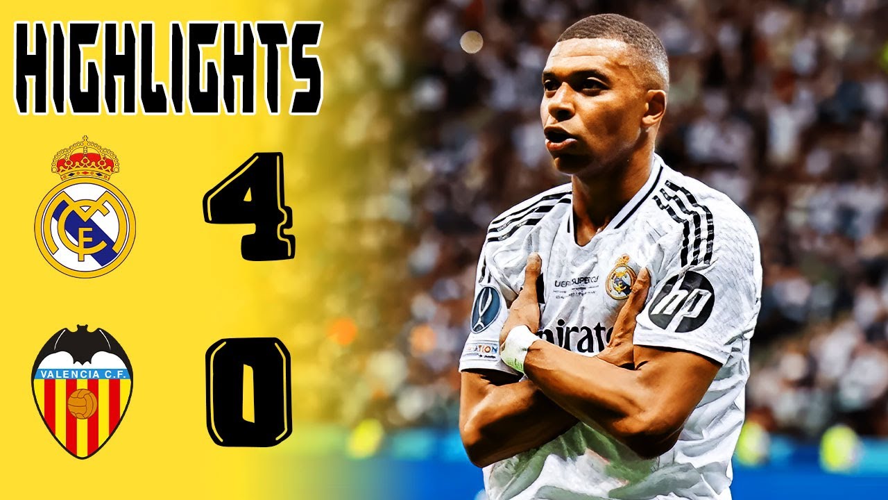 Real Madrid 4-0 Valencia: Mbappé Highlights ⚽