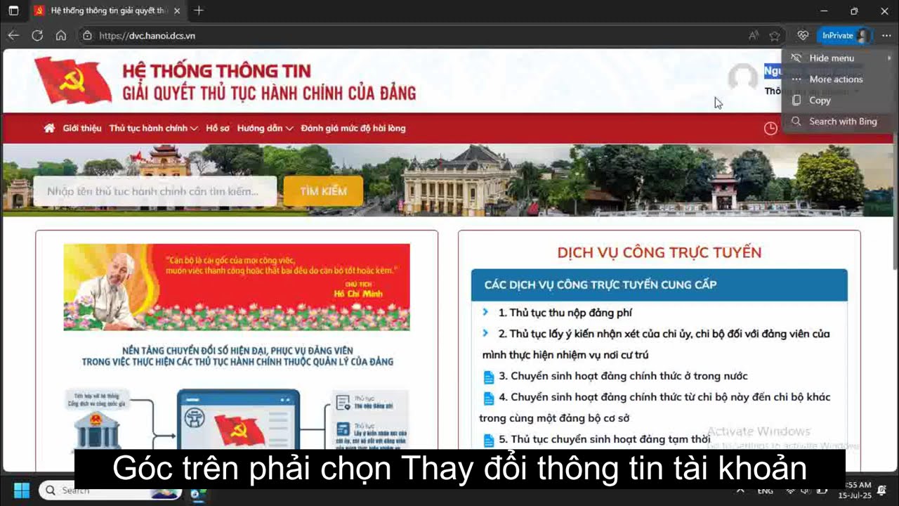 Hướng Dẫn Cập Nhật Thông Tin Đảng Viên Trên DVC.HANOI.DCS.VN 📱