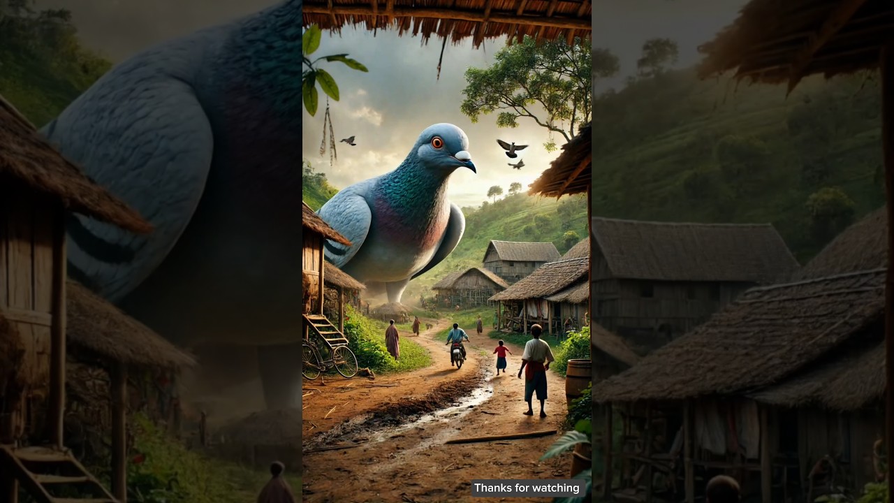 Giant Pigeon Visits Village 🕊️ True Story of Pigeon & Hen