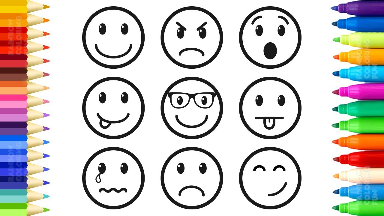 Emoji Faces Coloring Book for Kids 🎨