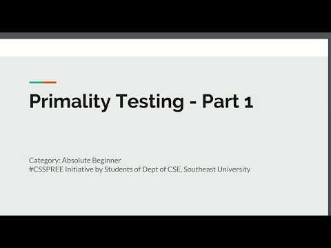 Primality Testing - Part 1