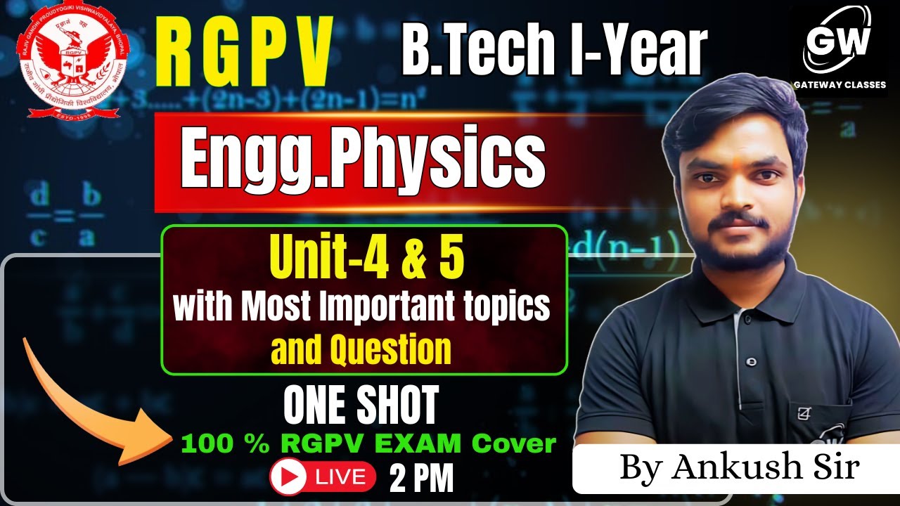 RGPV Physics Units 4 & 5 One Shot: Lasers & Electrostatics