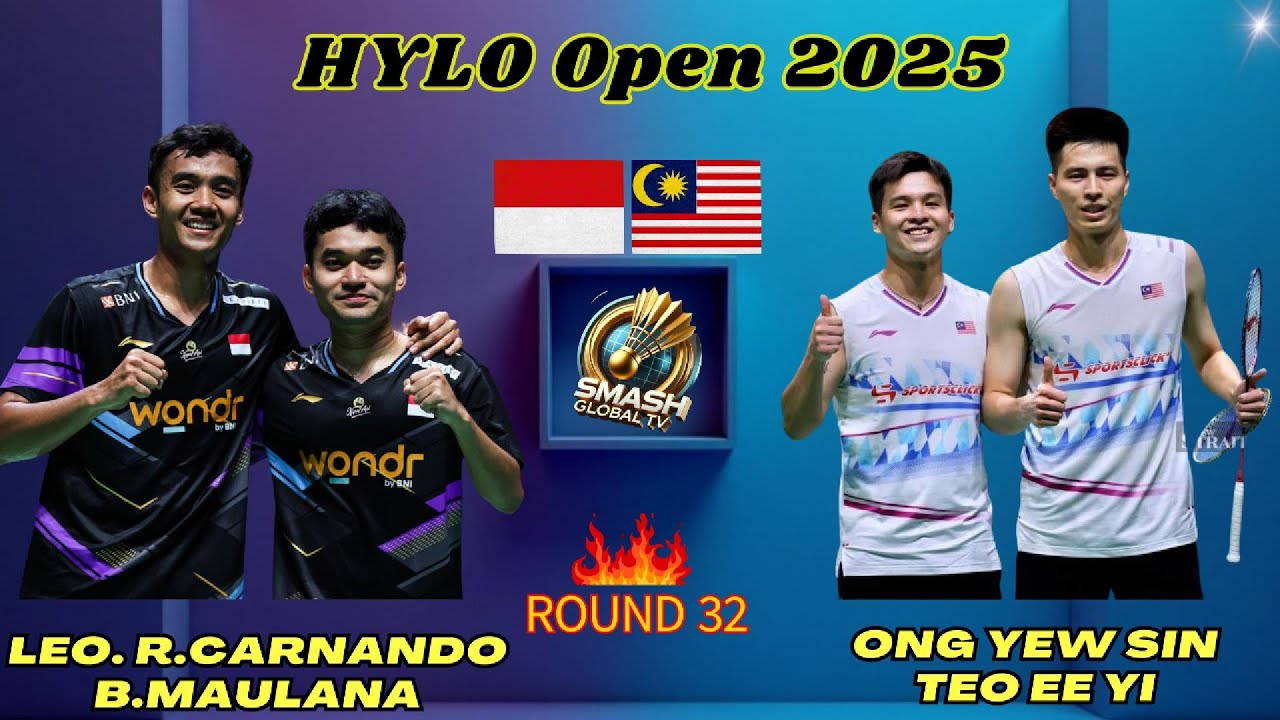 HYLO Open 2025 R32: Exciting Doubles Match Between Carnando/Marthin and Sin/Yi ๐ธ